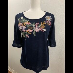 LOFT blouse (flower around neck)